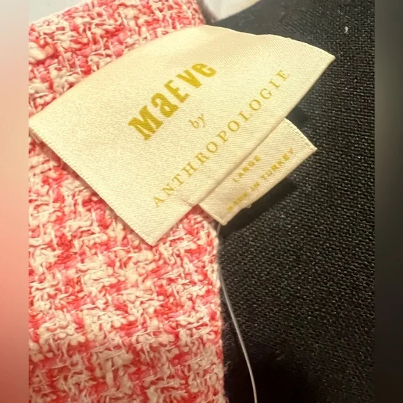 NWT - ANTHROPOLOGIE - Women Maeve Pleated Mini Dress - Size US Large Pink Tweed - Picture 6 of 8